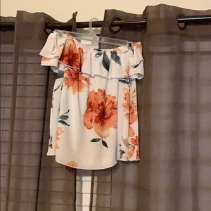 Floral off the shoulder top